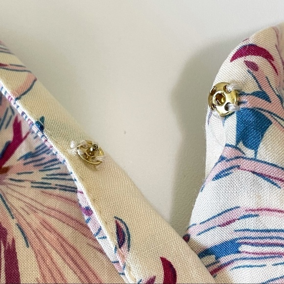 1. State Aster Garden Floral Cami Strap Surplice Drape Front Romper Sugarcane - Picture 12 of 16